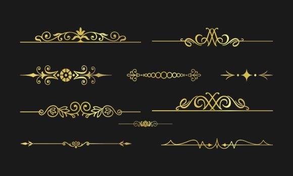 Elegant Gold Decorative Border Set