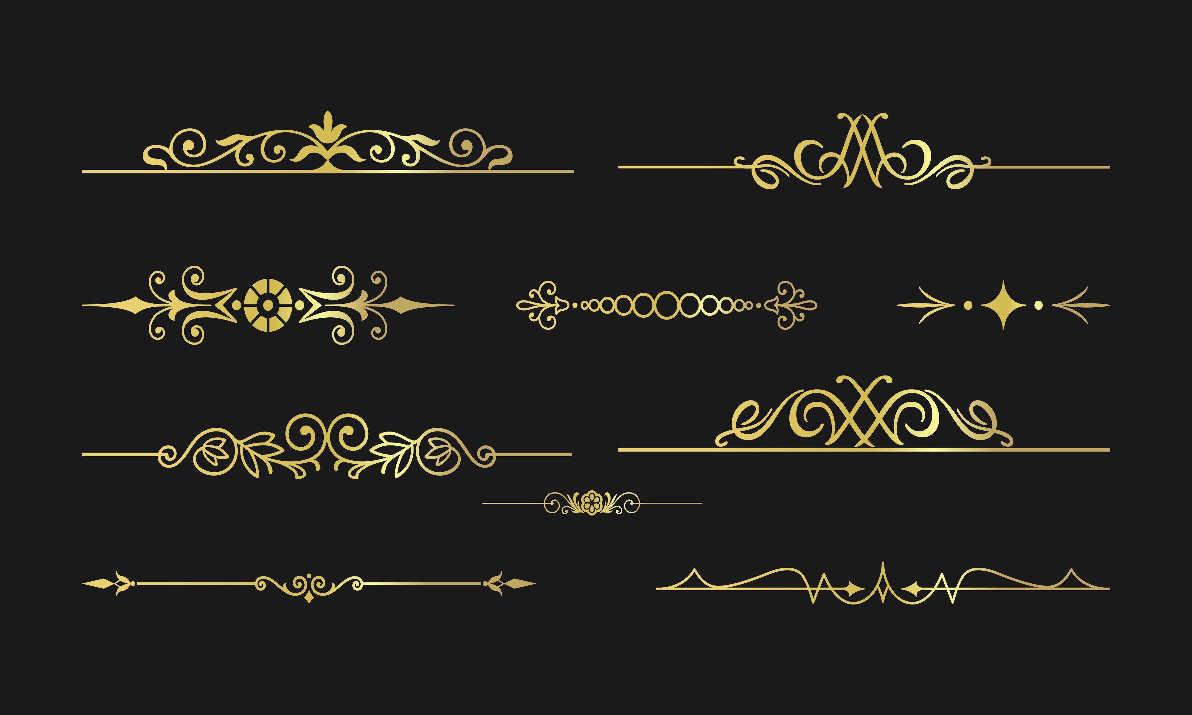 Elegant Gold Decorative Border Set