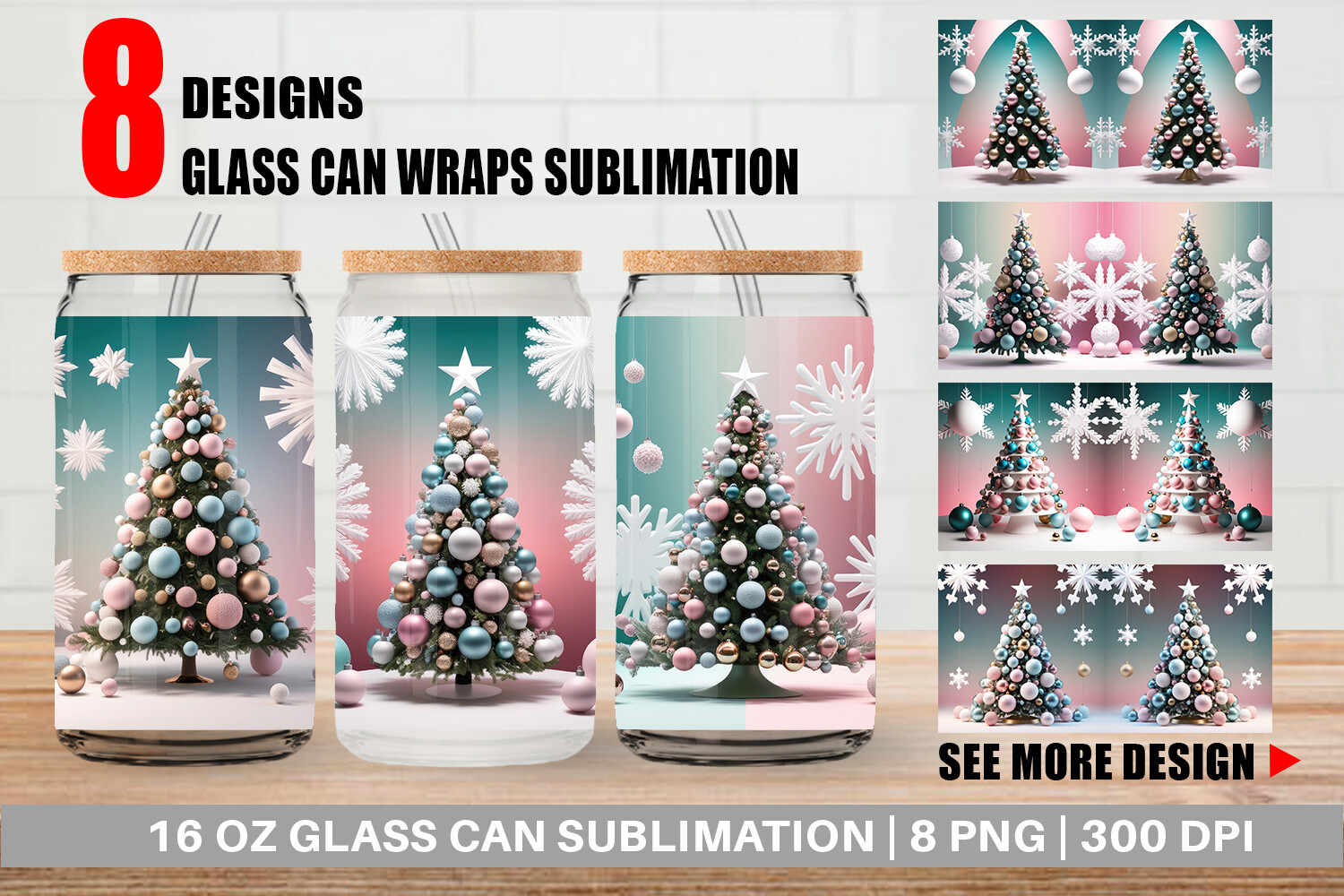 Glass Can Christmas Tree Graphic by Artnoy · Creative Fabrica