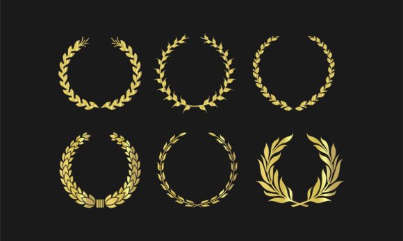 Gold Laurel Wreath Vector Collection