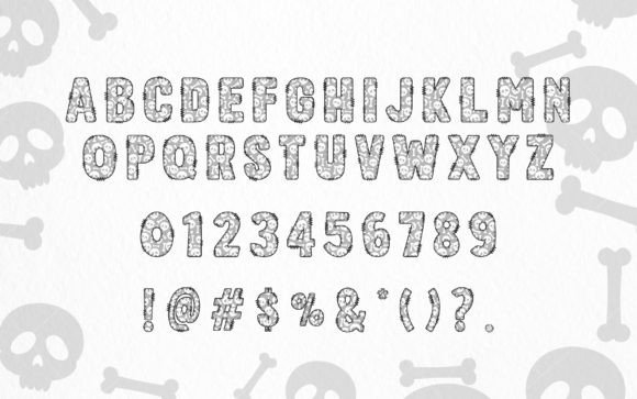 Halloween Army Skull Font PNG with transparent background - Preview 1