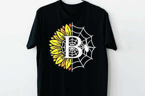 Halloween Sunflower Monogram Font - Preview 1