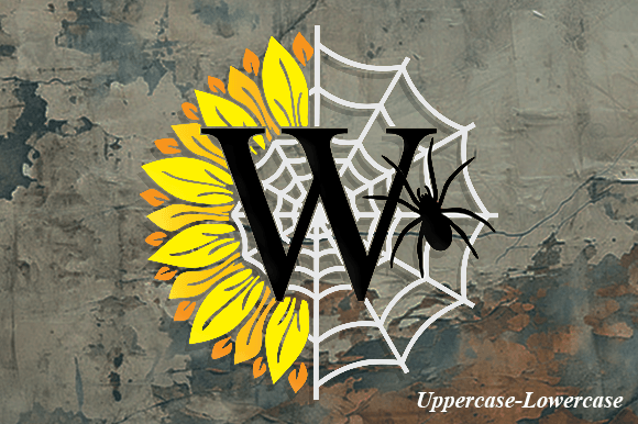 Halloween Sunflower Monogram Font - Preview 3
