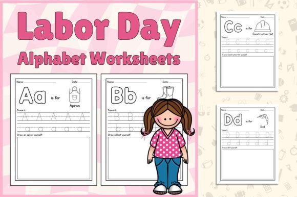 Labor Day Alphabet Worksheets & Drawing
