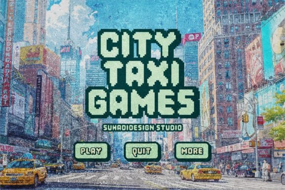 Pixel Game Font PNG with transparent background - Preview 3