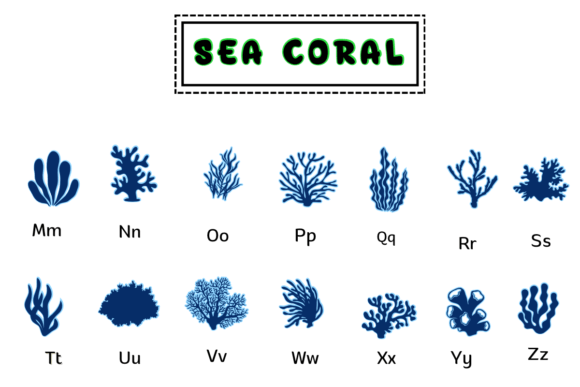 Sea Coral Font PNG with transparent background - Preview 2