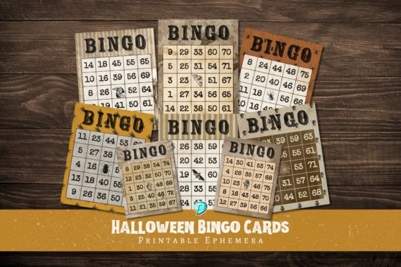 Vintage Halloween Bingo Cards Printable