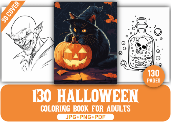 130 Halloween Coloring Pages for Adults
