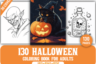130 Halloween Coloring Pages for Adults Graphic by Design Station ...