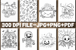 150 Cute Halloween Coloring Pages Graphic by Design Hub · Creative Fabrica
