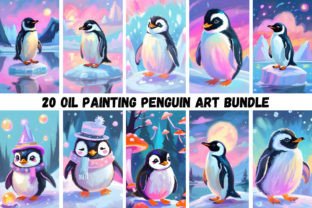 20 Oil Painting Penguin Art Bundle Graphic by yaseenbaigart · Creative ...