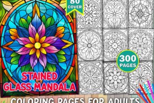 300 Stained Mandala Glass Coloring Pages Graphic by PLAY ZONE ...