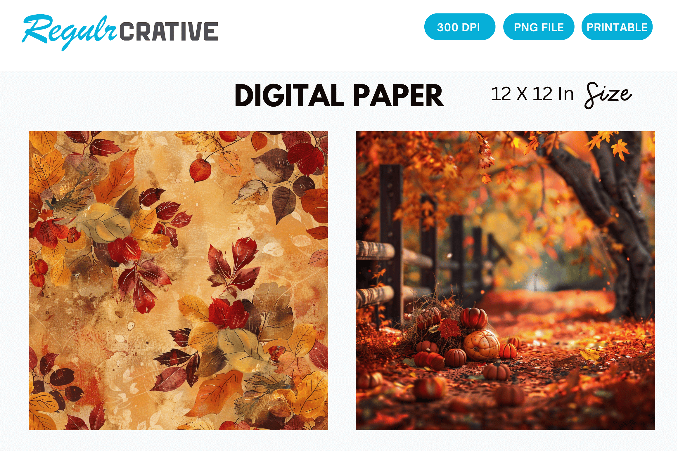 3d Autumn Freebie Fall Digital Paper Graphic by Regulrcrative ...