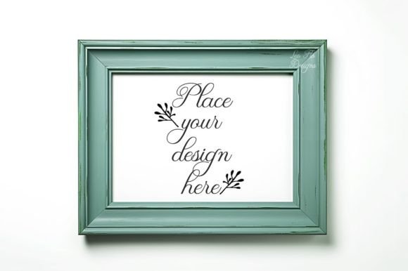 A4 Blue Rustic Picture Frame Mock Up Graphic Frames & Posters By Leo Flo Mockups