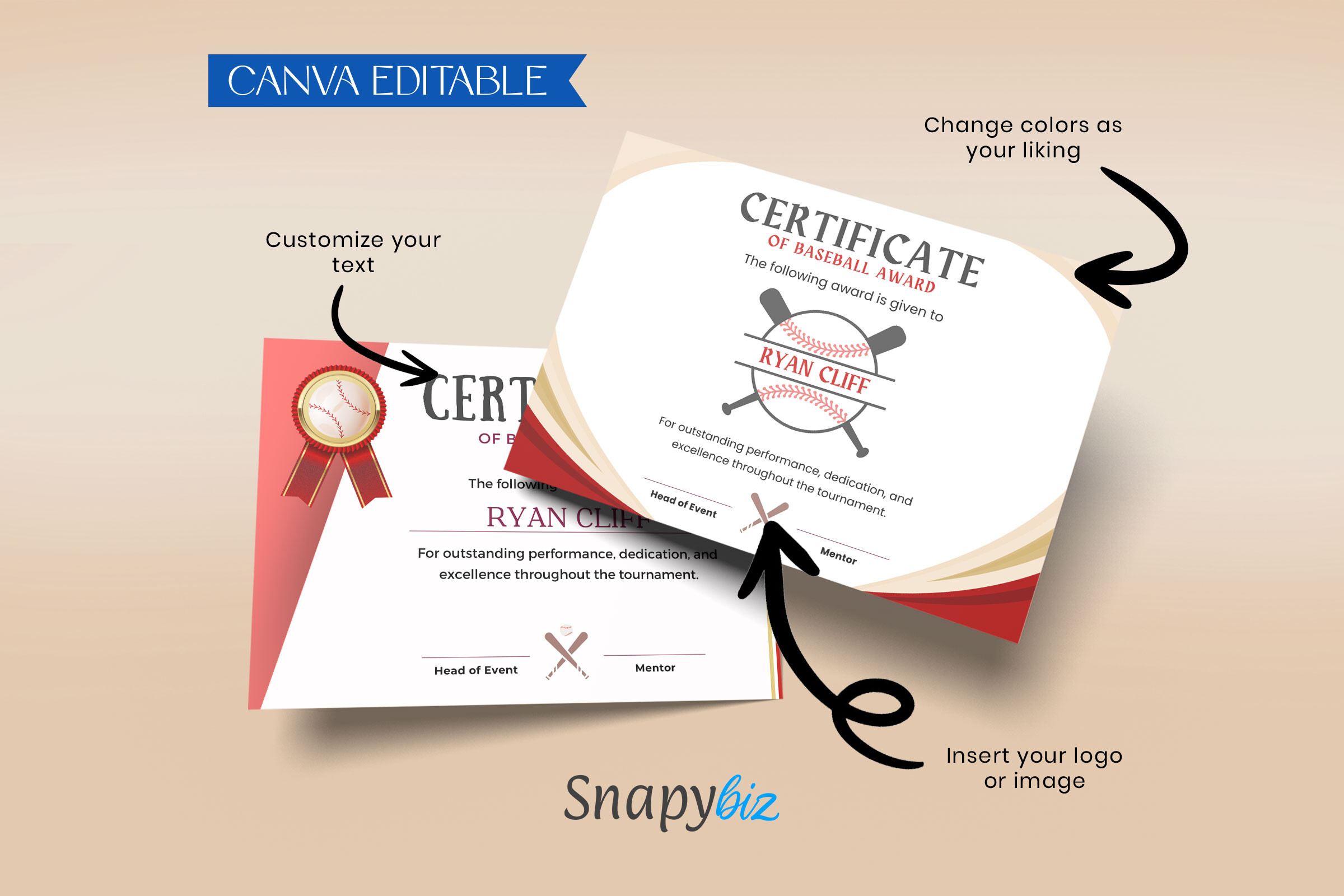 Baseball Award Certificates Templates