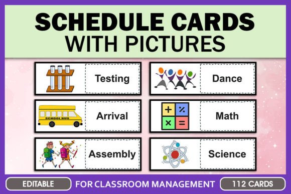 Classroom Schedule Cards with Pictures