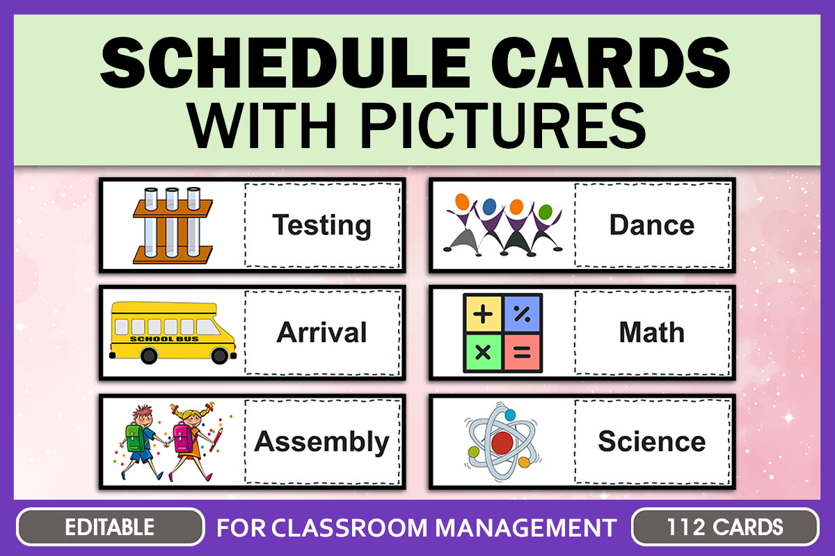 Classroom Schedule Cards with Pictures