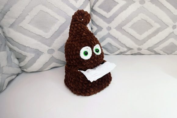 Funny Poo Crochet Pattern Tissue Box