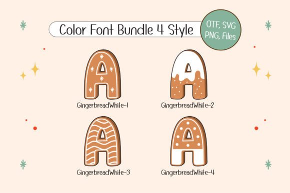 Gingerbread White Cream Font PNG with transparent background - Preview 1