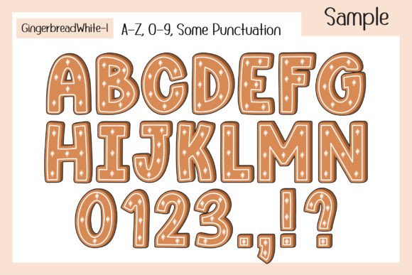 Gingerbread White Cream Font PNG with transparent background - Preview 2