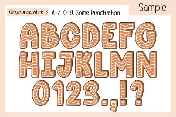 Gingerbread White Cream Font PNG with transparent background - Preview 4