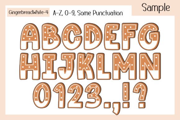 Gingerbread White Cream Font PNG with transparent background - Preview 5