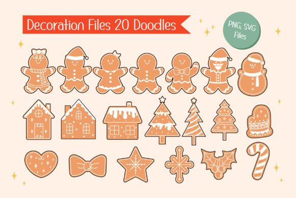 Gingerbread White Cream Font PNG with transparent background - Preview 6