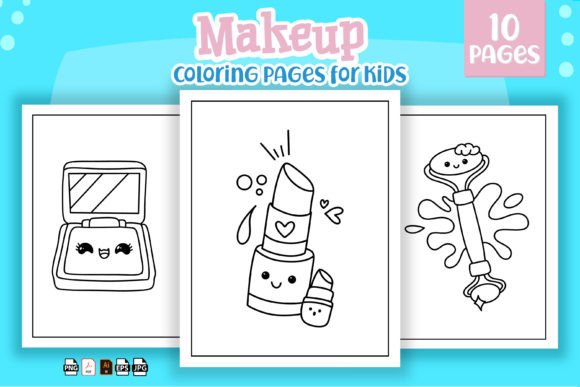 Makeup Coloring Pages for Kids - Kdp