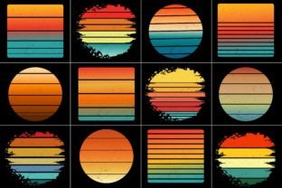 Retro Sunset Collection Graphic by T-Shirt Design Bundle · Creative Fabrica