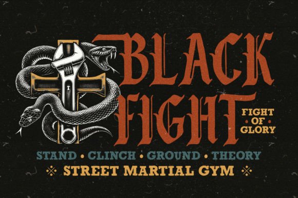 Salt Black Combat Font PNG with transparent background - Preview 2