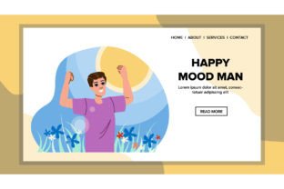 Young happy mood man vector