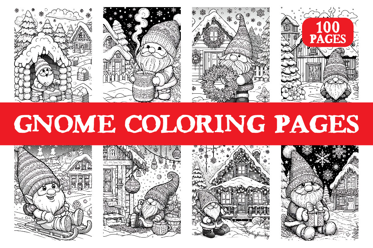 100 Gnome Coloring Pages