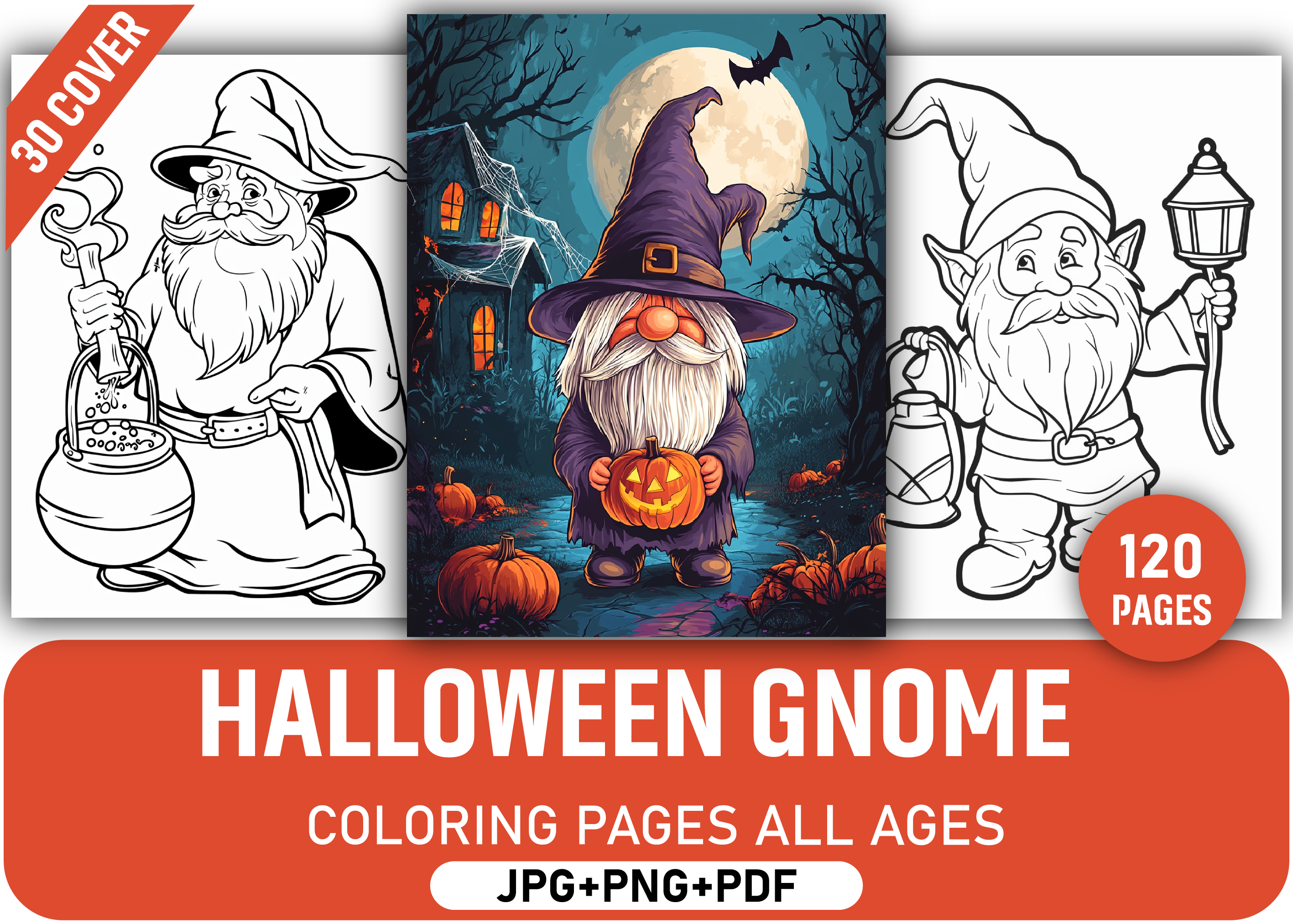 120 Halloween Gnome Coloring Pages