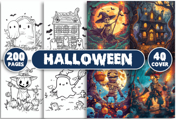200 Cute Halloween Coloring Book Pages