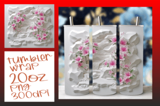 3D Floral Hole Tumbler Wrap Graphic by digitaldarius · Creative Fabrica