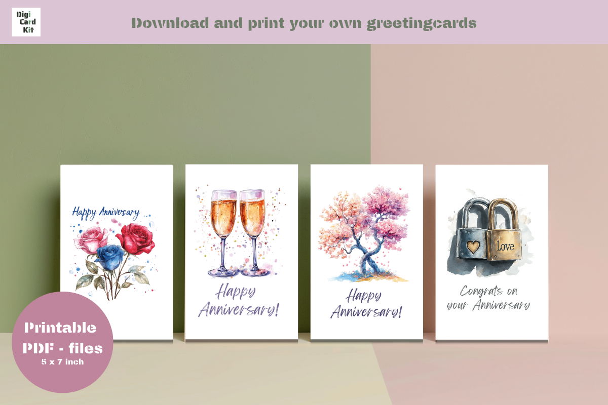 4 Happy Anniversary Greeting Cards