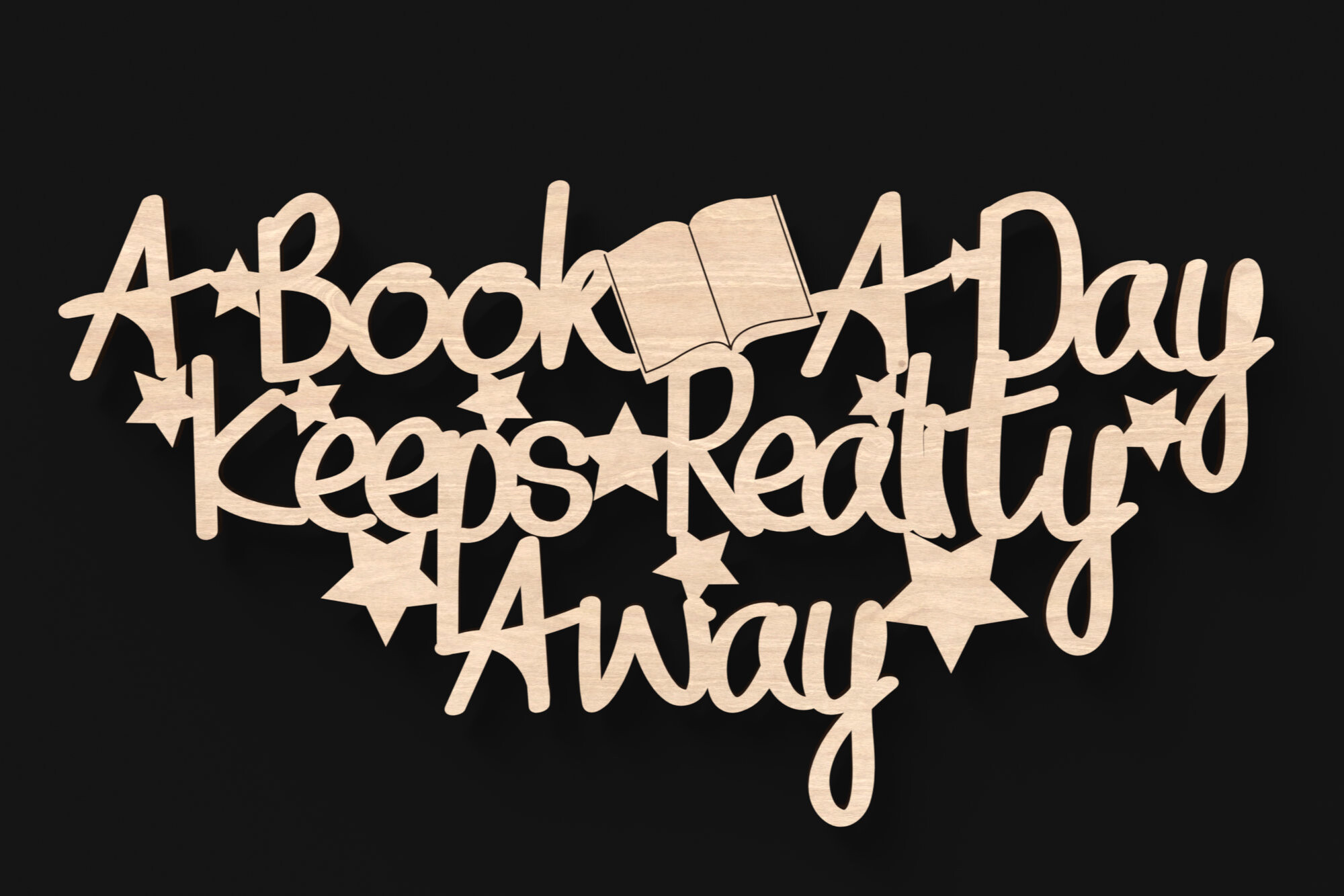 A Book a Day Sign Svg Laser Cutting File · Creative Fabrica