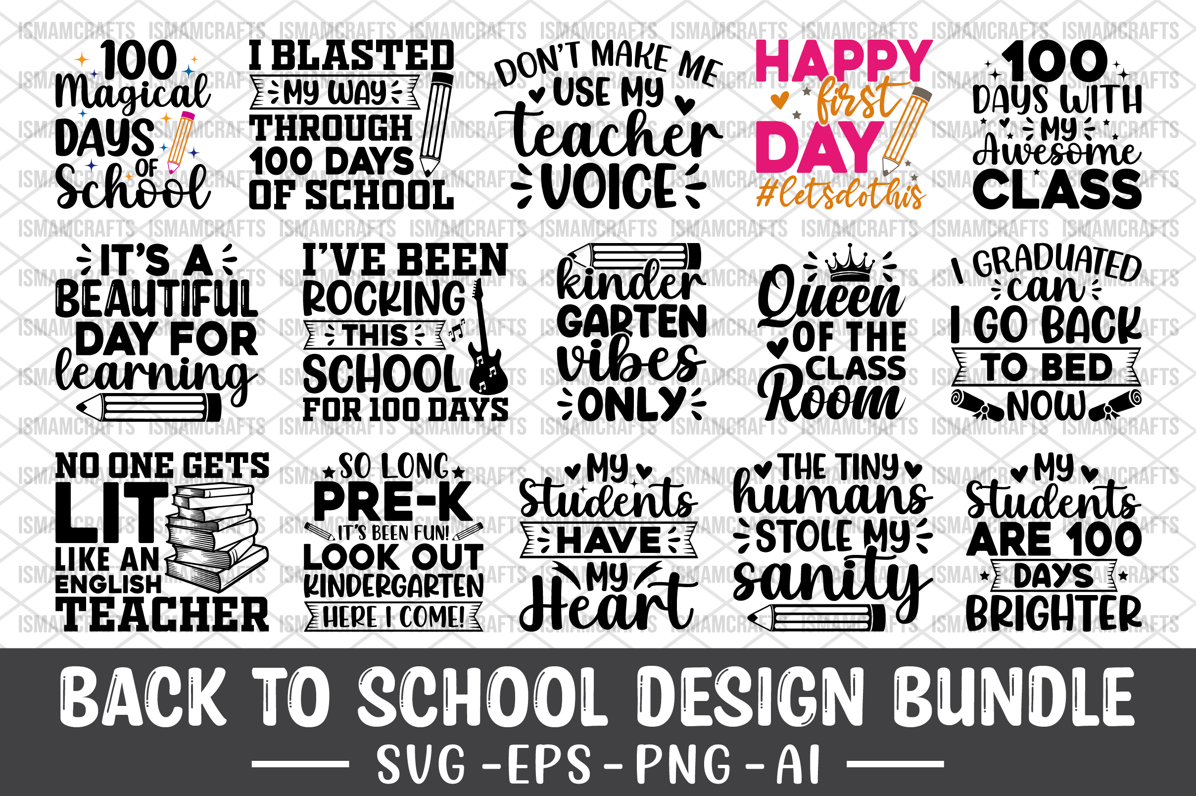 Back to School Design Bundle SVG Graphic by IsmamCrafts · Creative Fabrica