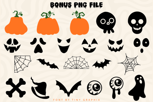 Cute Halloween Ghost Font PNG with transparent background - Preview 6