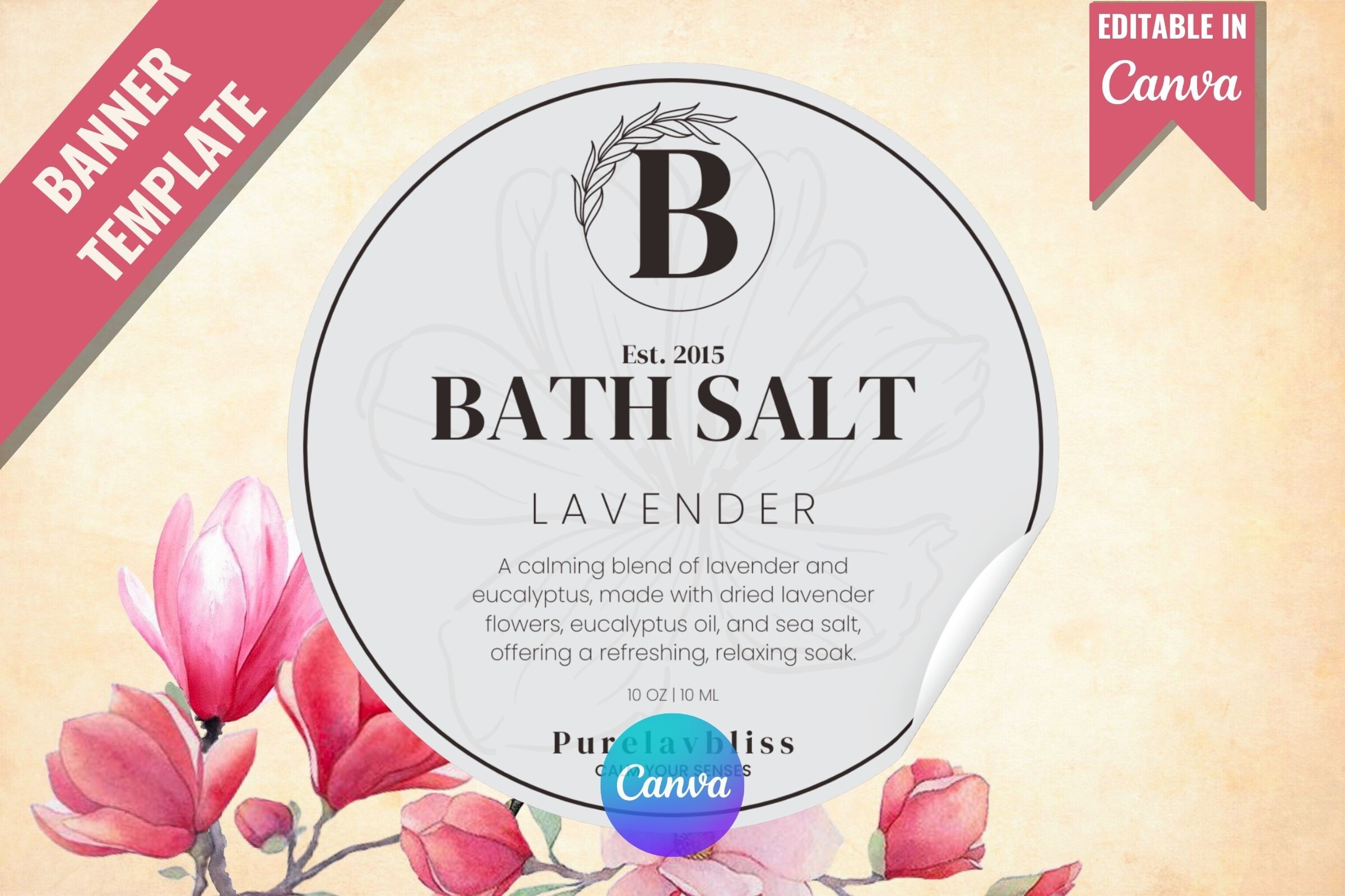 Canva Rounded Sticker Label Template