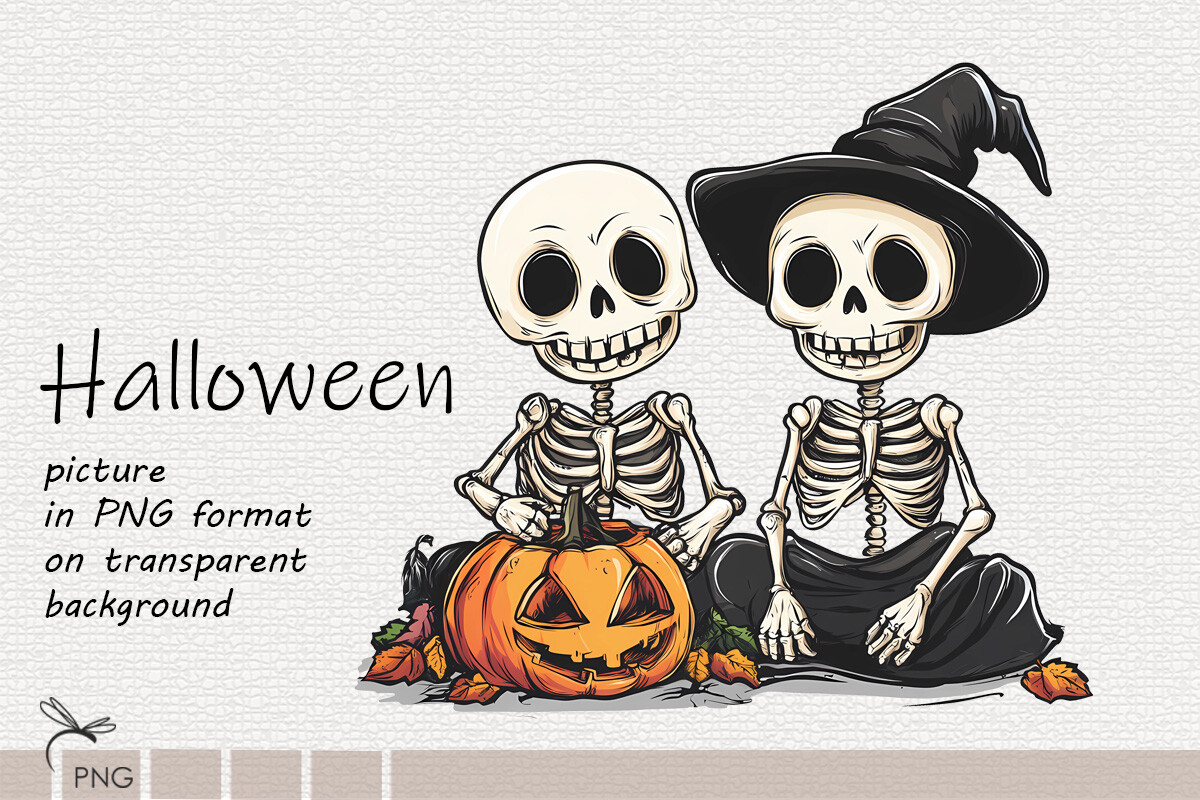 Cute Halloween Skeletons Graphic by Dragonart · Creative Fabrica