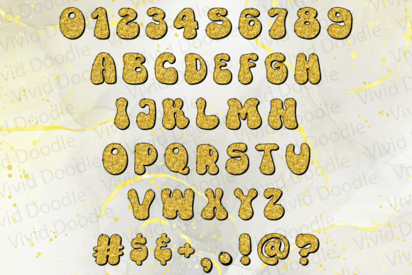 Gold and Silver Glitter Groovy Font - Preview 3
