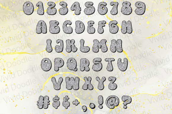 Gold and Silver Glitter Groovy Font - Preview 4