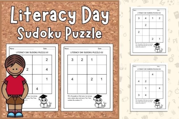 Literacy Day Sudoku Worksheet & Answer
