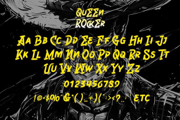 Queen Rocker Font PNG with transparent background - Preview 5