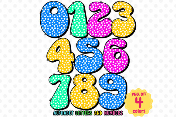 Rainbow Dot Neon Font PNG with transparent background - Preview 2
