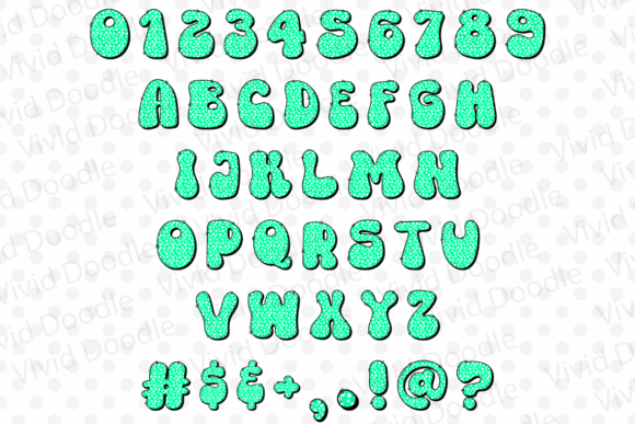 Rainbow Dot Neon Font PNG with transparent background - Preview 3
