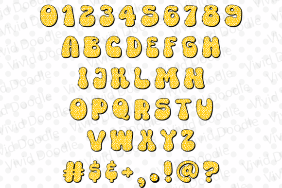 Rainbow Dot Neon Font PNG with transparent background - Preview 4