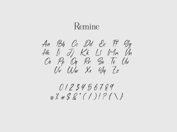 Remine Font PNG with transparent background - Preview 2