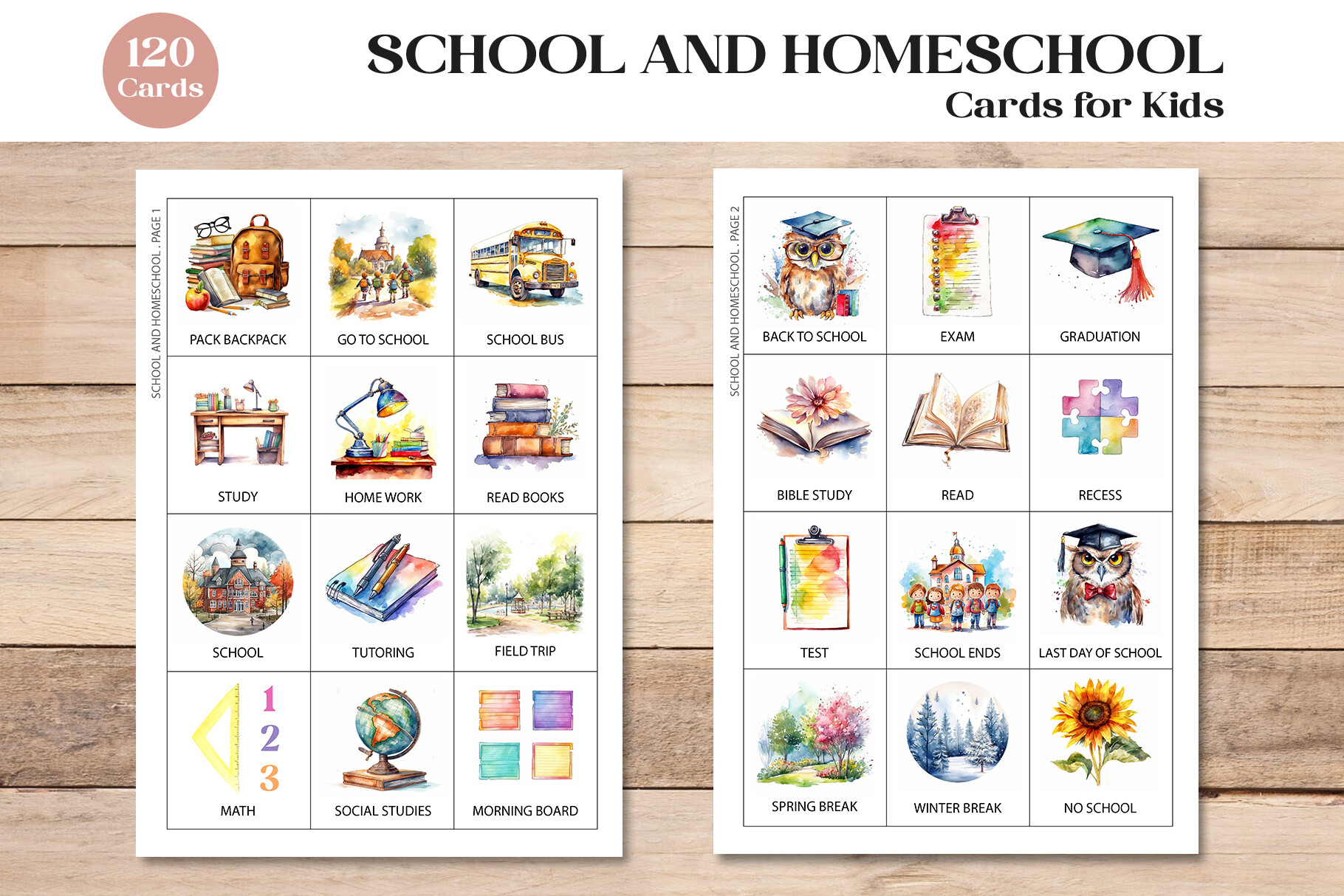 School and Homeschool Visual Cards